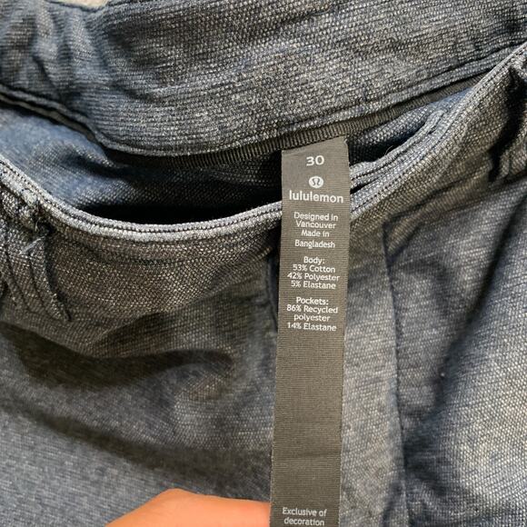 Lululemon Pants Mens 30 Blue Slate Jean ABC 5-Pocket Stretch Travel Work - Picture 6 of 12